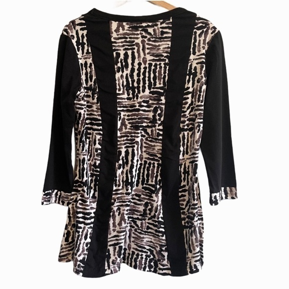 Parsley & sage boho cottagecore black purple academia print top - Picture 2 of 6